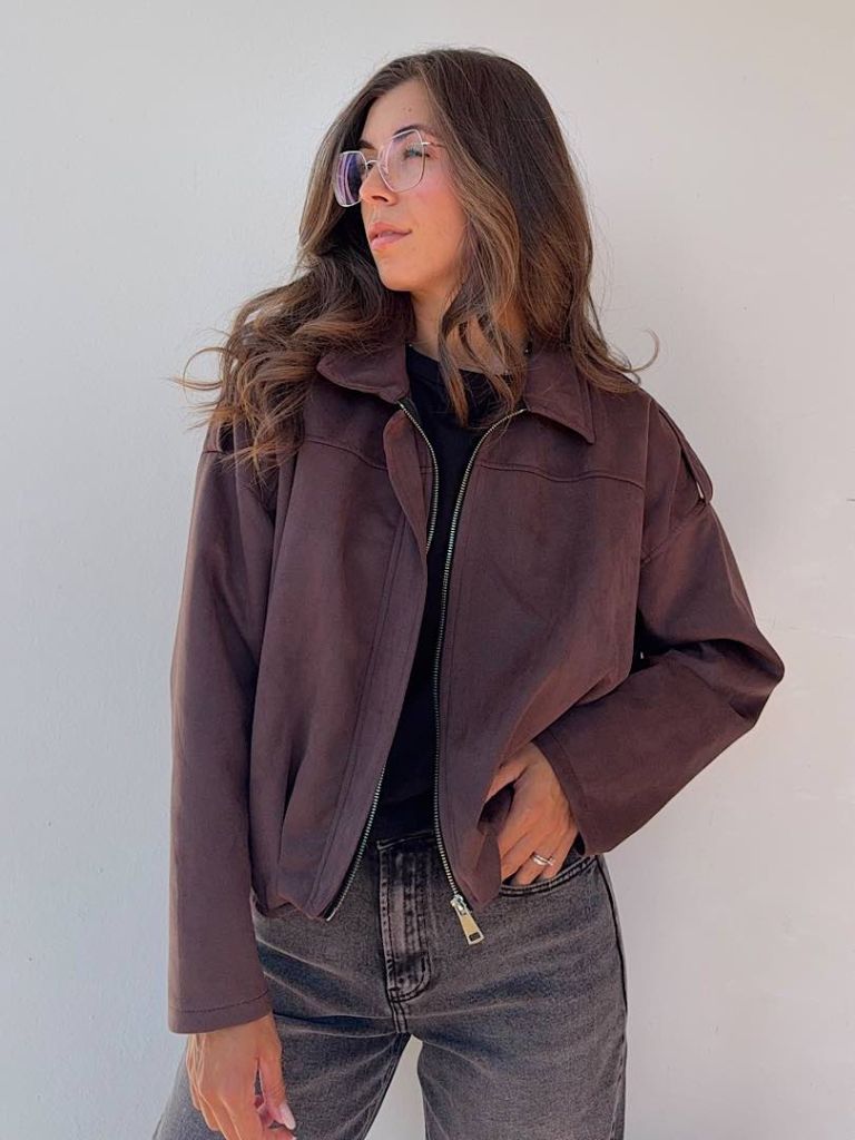 Bomber scamosciato oversize