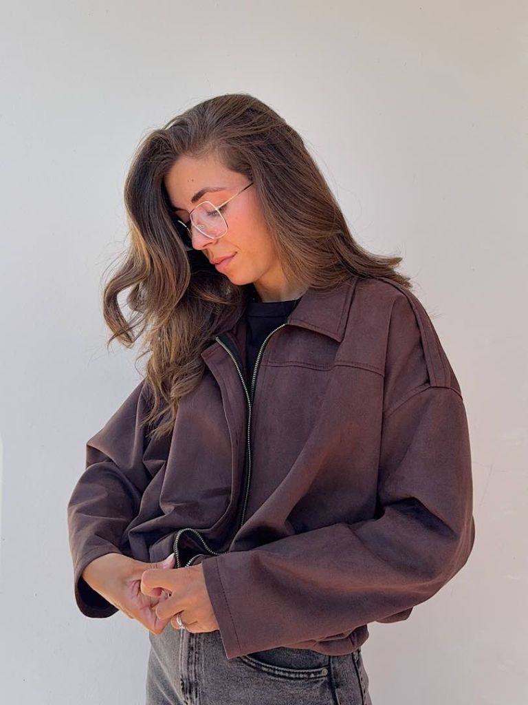 Bomber scamosciato oversize