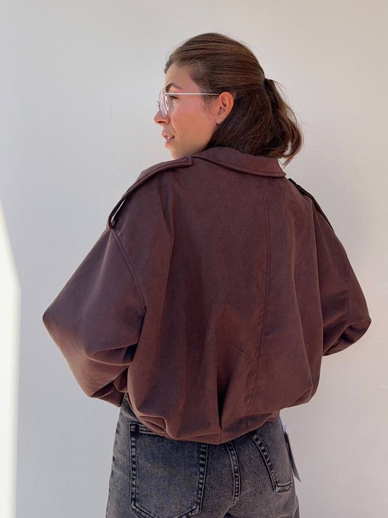 Bomber scamosciato oversize