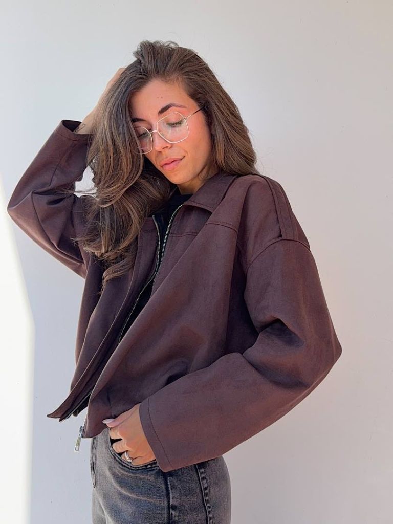 Bomber scamosciato oversize