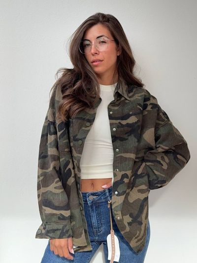 Camicia Oversize Mimetica