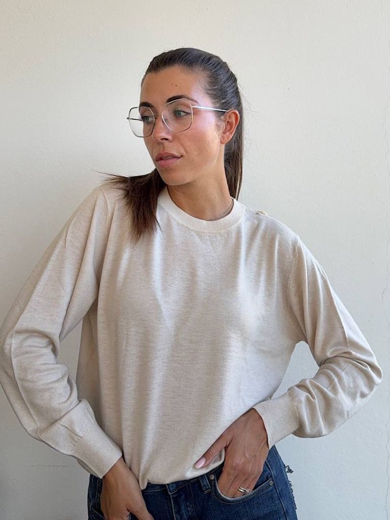 Maglioncino Giselle Girocollo in Misto Lana