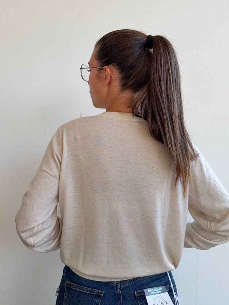 Maglioncino Giselle Girocollo in Misto Lana