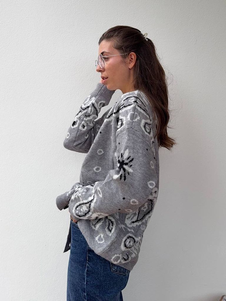 Cardigan Bandana Grey