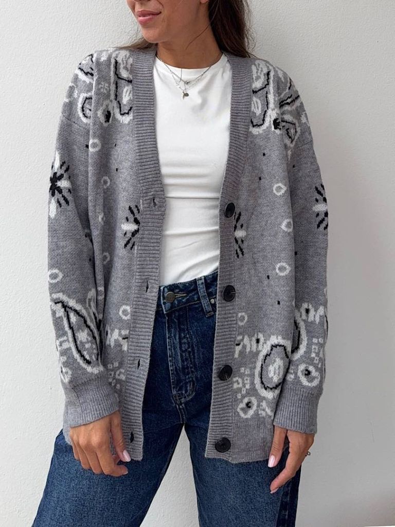 Cardigan Bandana Grey