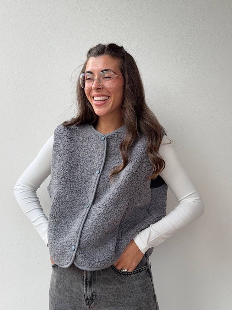 Gilet Teddy Grigio