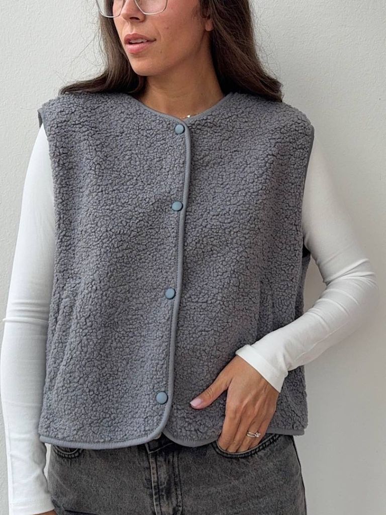 Gilet Teddy Grigio