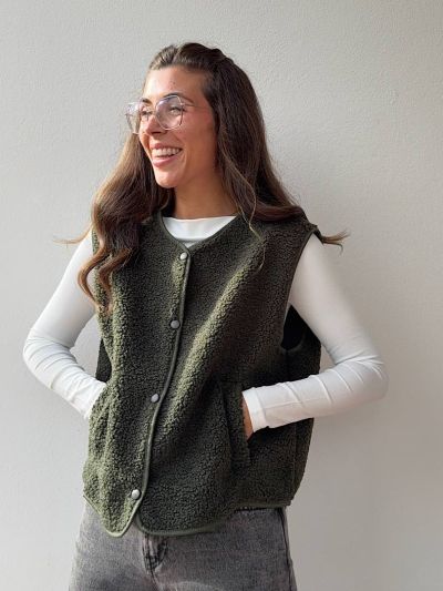 Gilet Teddy Verde