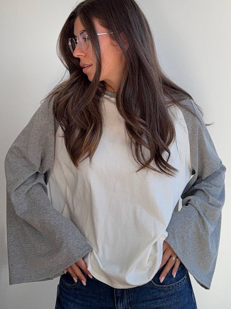 Maglia Bicolor Grigio