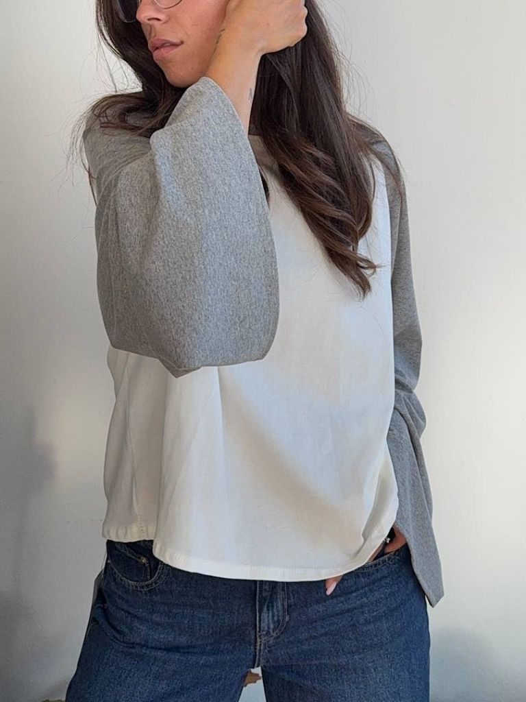 Maglia Bicolor Grigio