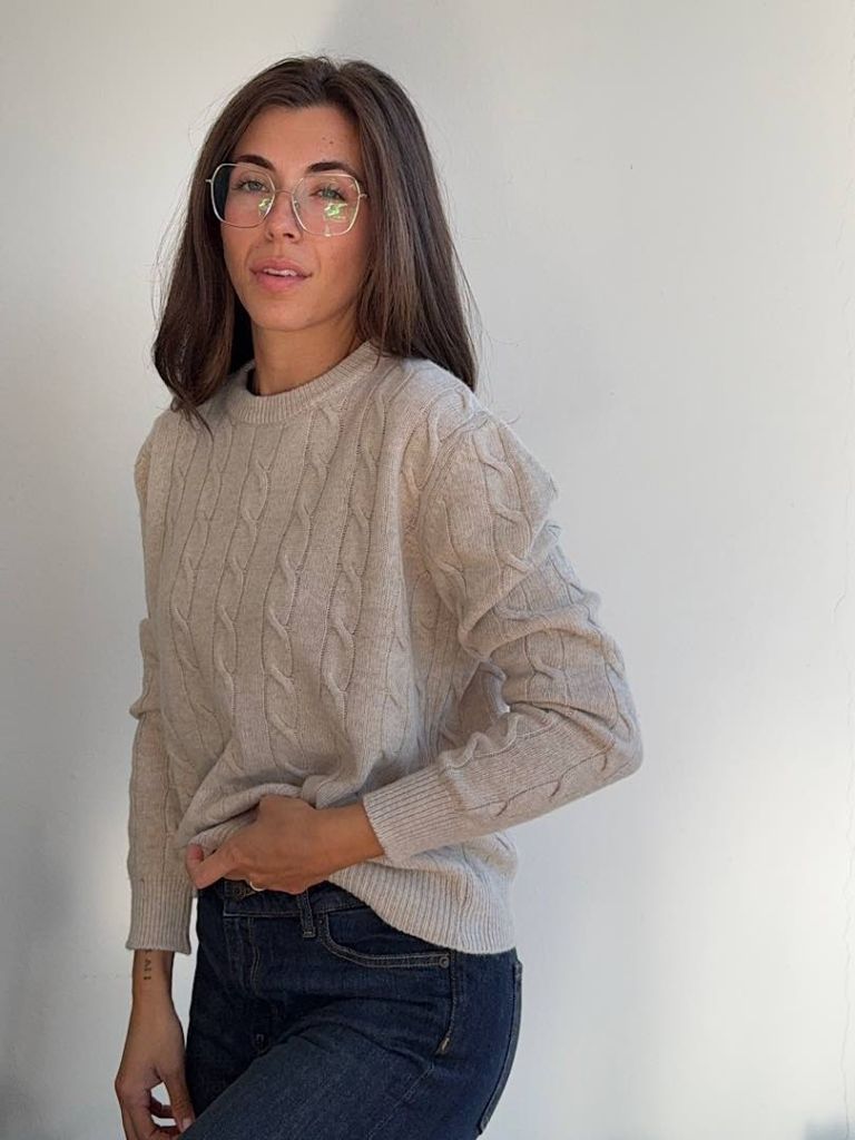 Maglioncino Susy a Trecce Misto Cashmere e Lana